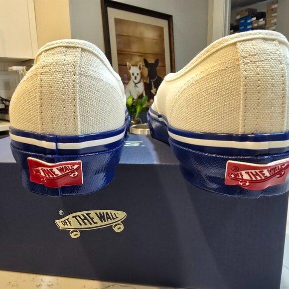 Vans Premium Authentic 44 White Blue DUCK CANVAS Mens Size 10 VN000EBNZ5D NEW - Picture 5 of 9